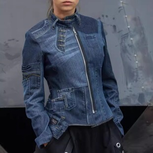修身 克罗地亚代购 改装 手作趣味旧牛仔裤 牛仔夹克短外套 Jacket㊣