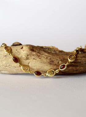 女纯银镀金波罗的海天然琥珀手链