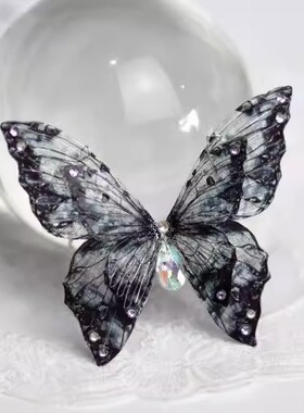 英国代购Necklace㊣ 手作精致哥特黑色蝴蝶翅膀精灵之翼仙女项链