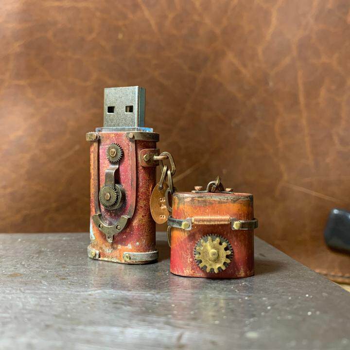 美国代购Copper㊣ 手作简约精致蒸汽朋克风格铜质外壳64GB闪存U盘
