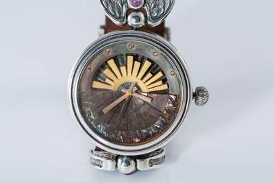 日晷皮革手表石英机芯欧美腕表