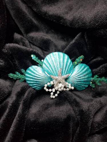 Seashell㊣美国代购 手作美人鱼主题美丽贝壳可爱发饰婚礼发夹
