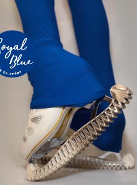 美国代购Leggings◇手作蓝色包裹训练服过靴高腰紧身裤花样滑冰服