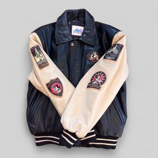 美国代购 古着1990年代收藏卡通米老鼠补丁翻领夹克外套 Jacket㊣