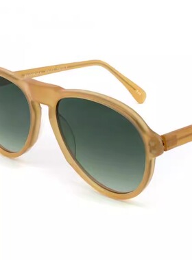 蜜糖色镜框绿色飞行员太阳镜