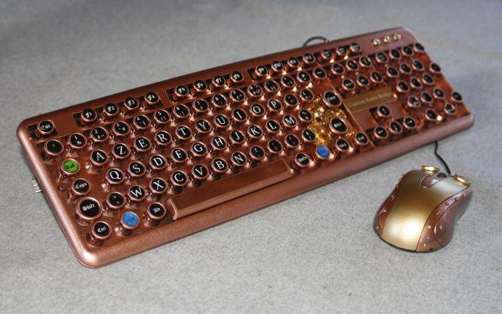 Clavier㊣法国代购 手作迷人蒸汽朋克齿轮装饰个性鼠标键盘套装