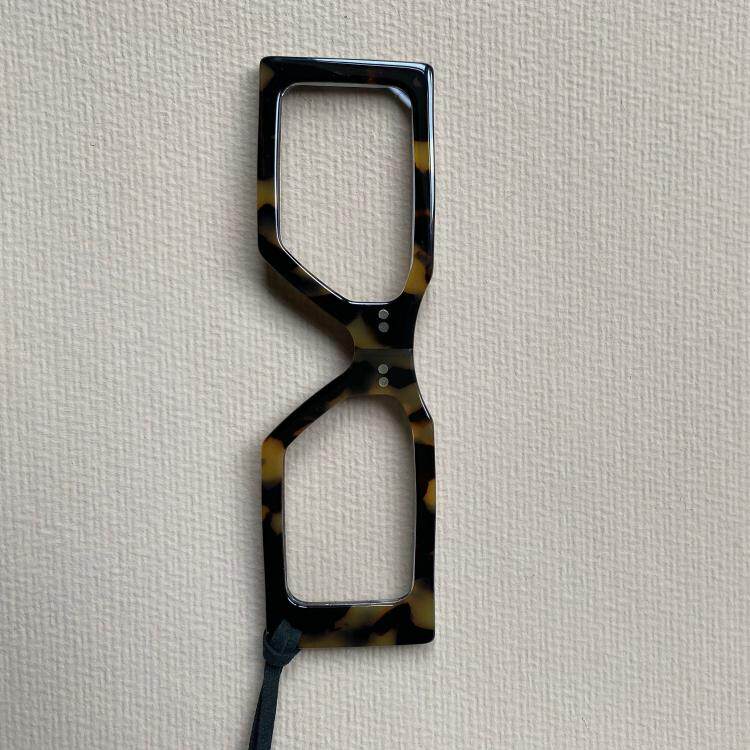 Glass㊣英国代购 手作可做吊坠复古玳瑁棕色框架长柄眼镜太阳镜