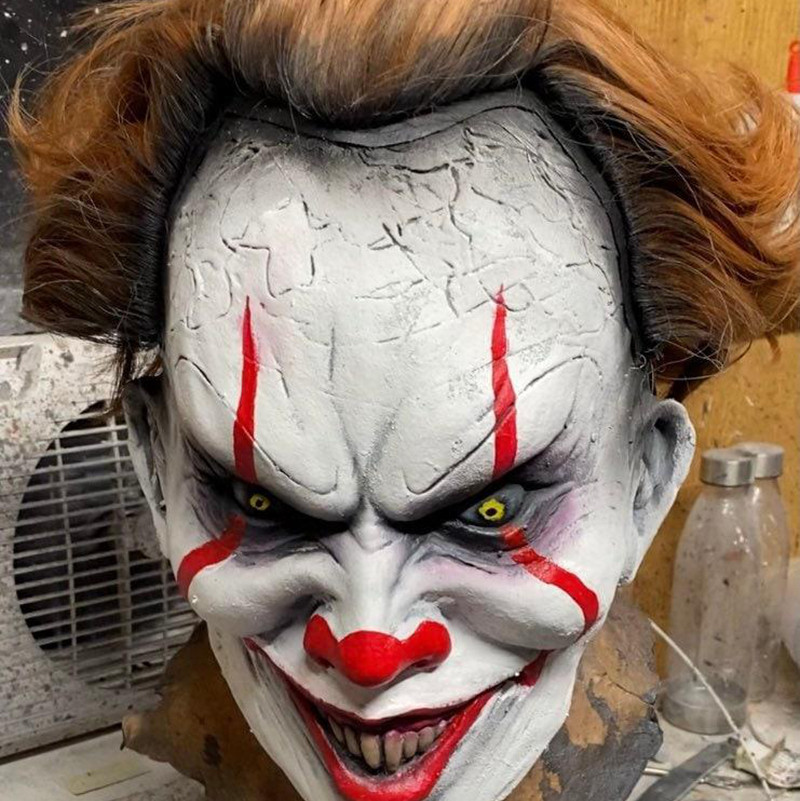 美国代购Clown◇手作复古小丑假发乳胶手绘万圣节装扮cosplay面具