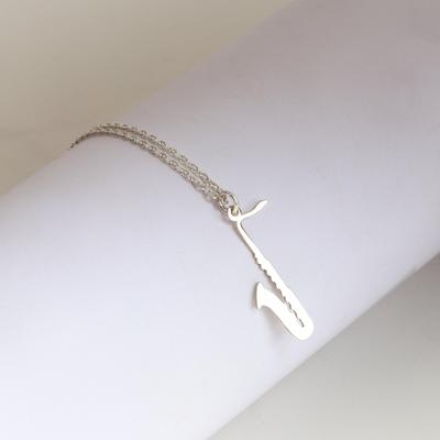 纯银萨克斯风项链精致的音乐饰品
