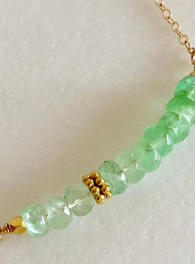 纯银黄金填充女宝石渐变项链条形