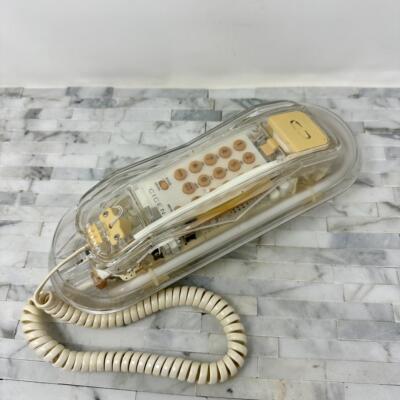 古着收藏透明霓虹壁挂座机电话