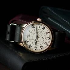 Винтажные наручные часы 乌克兰代购aviator◇古着复古苏联军表男士黑色真皮机械机芯手表