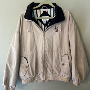 美国代购 古着收藏简约翻领抽绳卡通米老鼠刺绣短外套 Jacket㊣