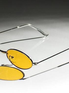 拉脱维亚代购90年代椭圆太阳镜