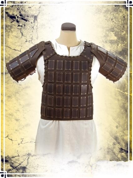 Armor㊣加拿大代购 手作复古皮革黄铜组合胸甲盔甲cosplay男装