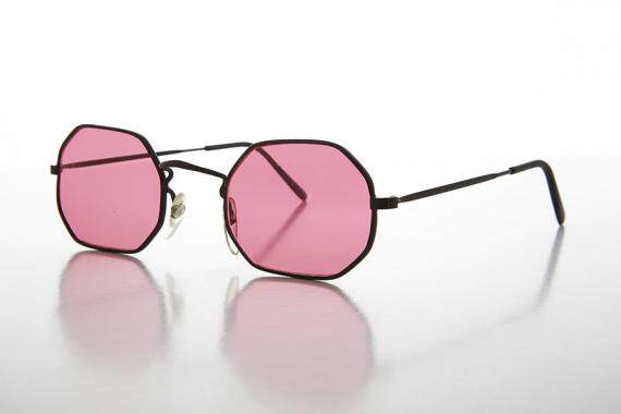 美国代购 Octagon◇古着复古90年代特别彩色镜片八角形太阳眼镜