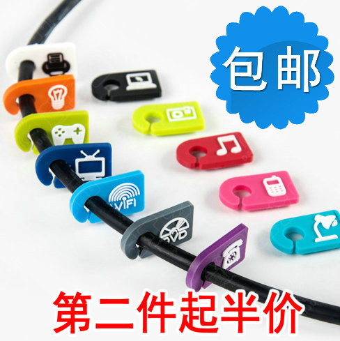 km插座管理电线标签6只装理线器