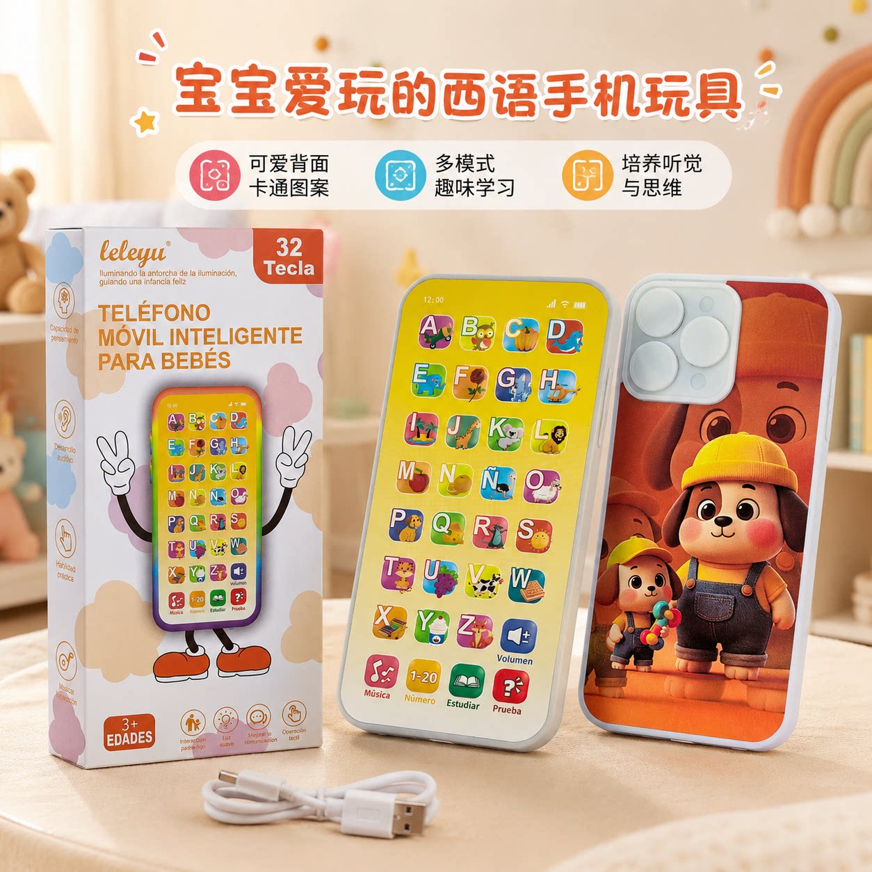 西班牙语早教仿真小手机玩具