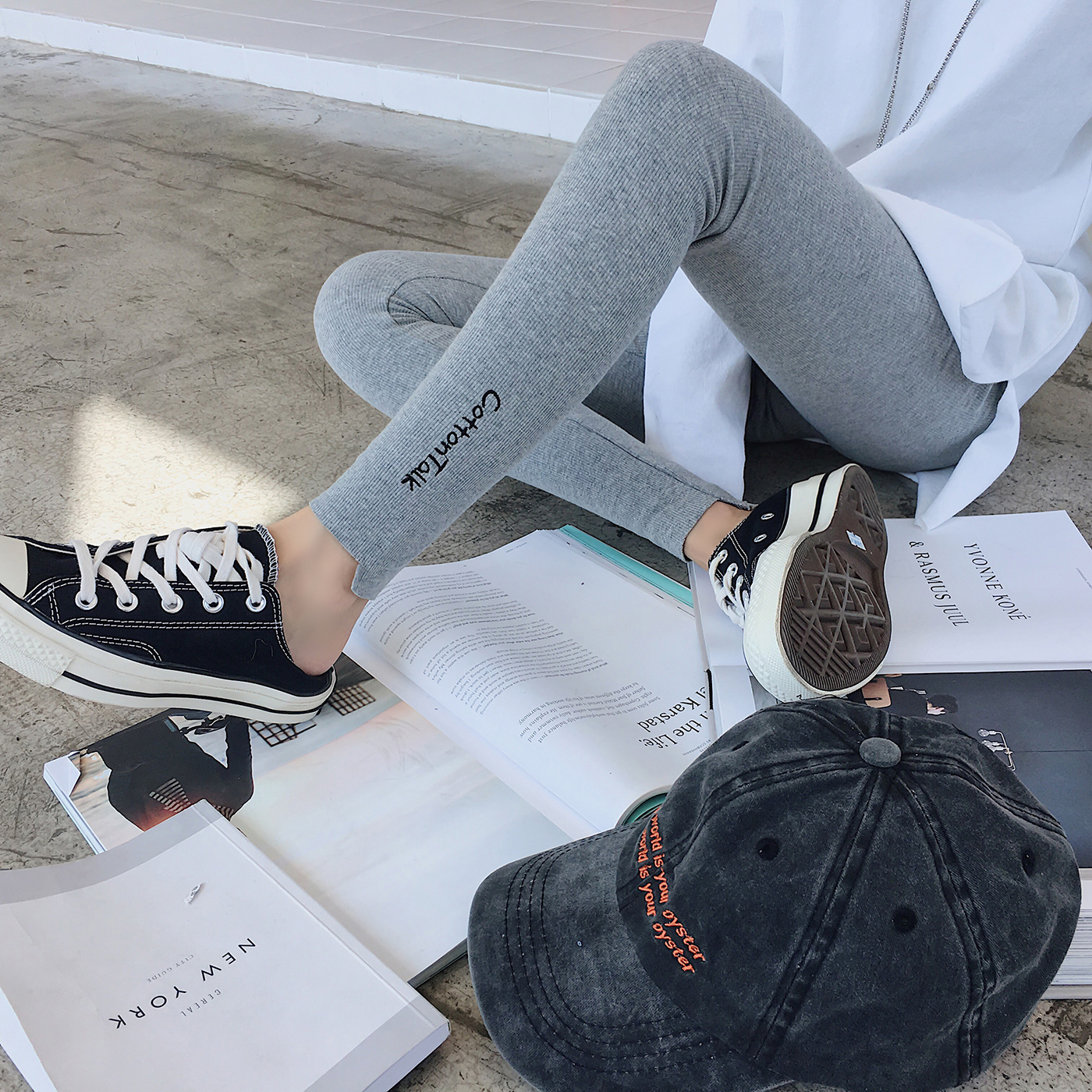 ÌðÐļÒ2018ÇïװпîÅ®×°½ÖÍ··çÊúÌõÎÆ¼¡Àí΢ѹµ¯Á¦´òµ×¿ãÐÞÉí¿ã×Ó