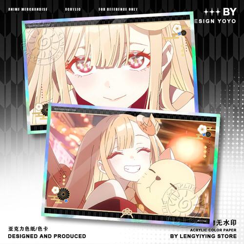 超时空辉夜姬彩叶八千代双闪色纸谷子周边色卡桌面精美摆件收藏