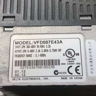 议价拆机台达变频器vfd007e43a