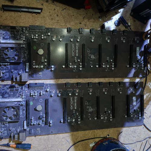 议价昂达AK2980-D8P-65主板8卡主板65间距，二手拆机