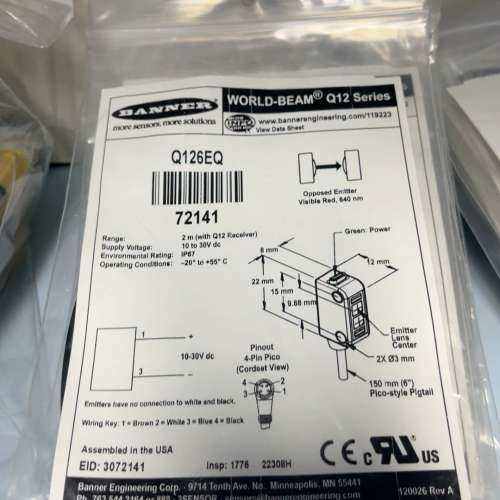 议价全新原装正品邦纳 Q126EQ。20个。产的！。