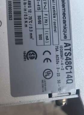 软启动ATS48C14Q成色如图，好37-45千瓦