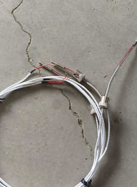 议价全新PT100温度传感器，白色线缆，带弹簧保护套，线长3米，