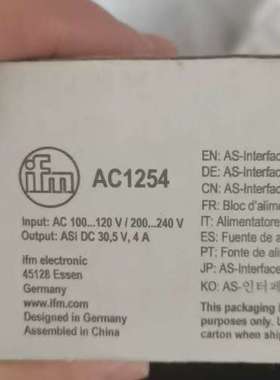 议价全新德国易福门ifm电子AC1254 AS-Interfac