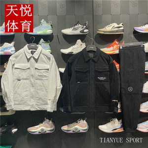 李宁2023秋冬韦德休闲运动灯芯绒保暖长裤AKXT217棉衣夹克AJMT217