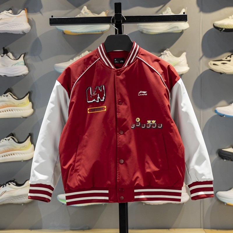 李宁单排扣儿童聚酯纤维短棉服