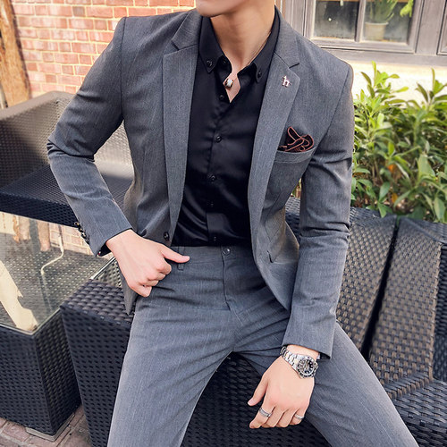 两件套青少年礼服学生新郎正装