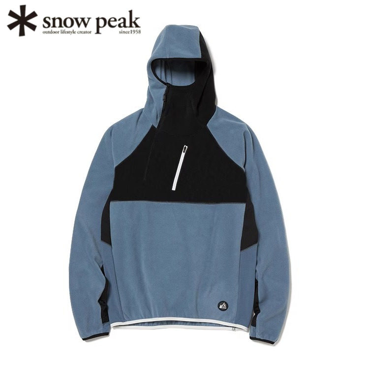 日本代购Snow Peak雪峰抓绒连帽衫男士户外休闲保暖套头衫