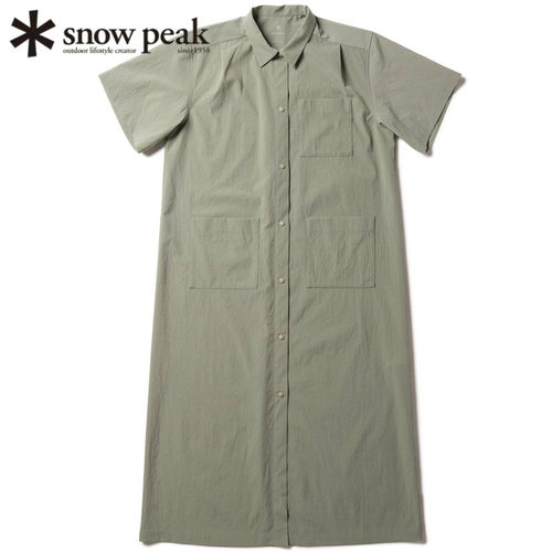 日本snowpeak雪峰短袖衬衫连衣裙