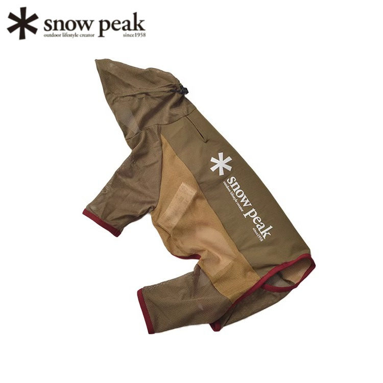 日本代购SnowPeak雪峰网状透气狗狗衣服连帽户外防蚊宠物服装轻薄