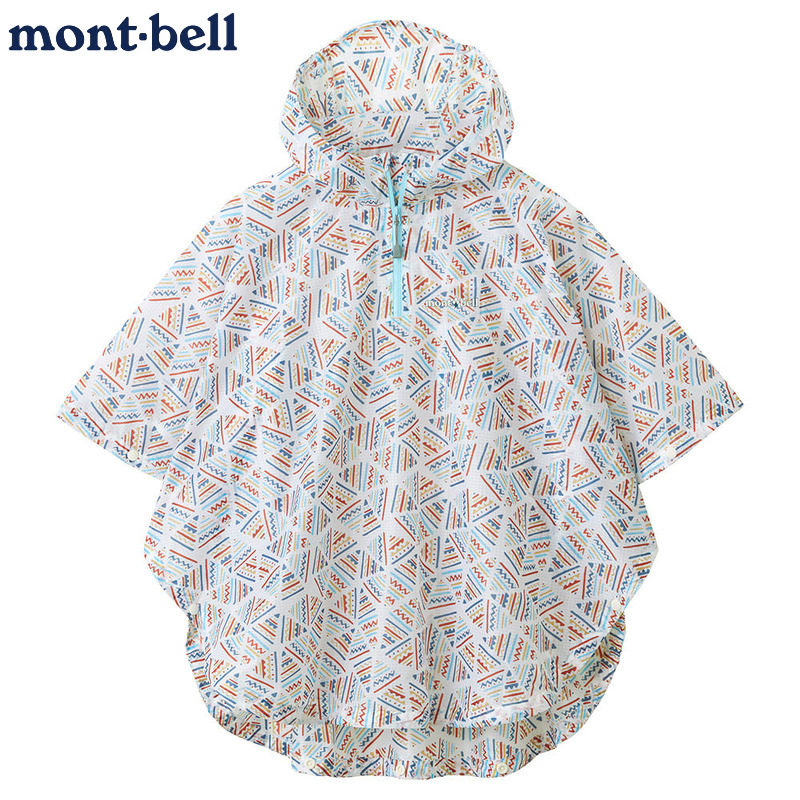 montbell儿童雨披印花书包雨衣