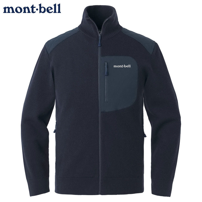montbell全拉链毛衣男羊毛日本