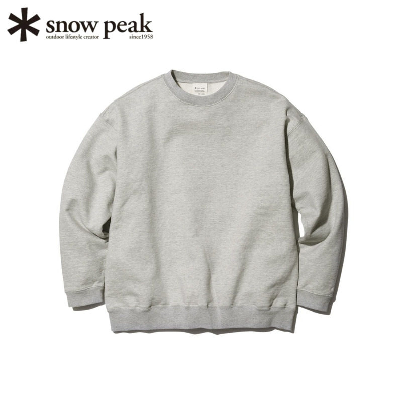 日本代购SnowPeak雪峰再生棉运动卫衣圆领户外休闲宽松套头耐用