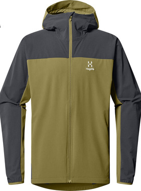 日本代购Haglofs火柴棍软壳衣男士Moran防风防水连帽外套户外运动