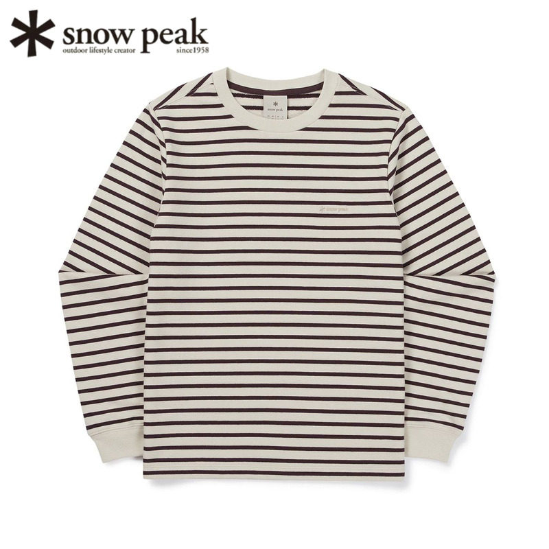 日本snowpeak雪峰长袖条纹T恤女