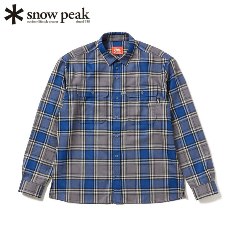 日本snowpeak雪峰格纹长袖衬衫