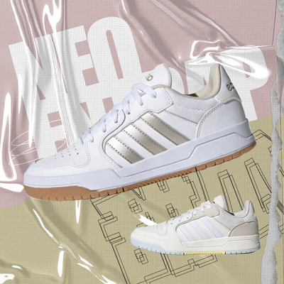 adidas白金女款低帮防滑耐磨