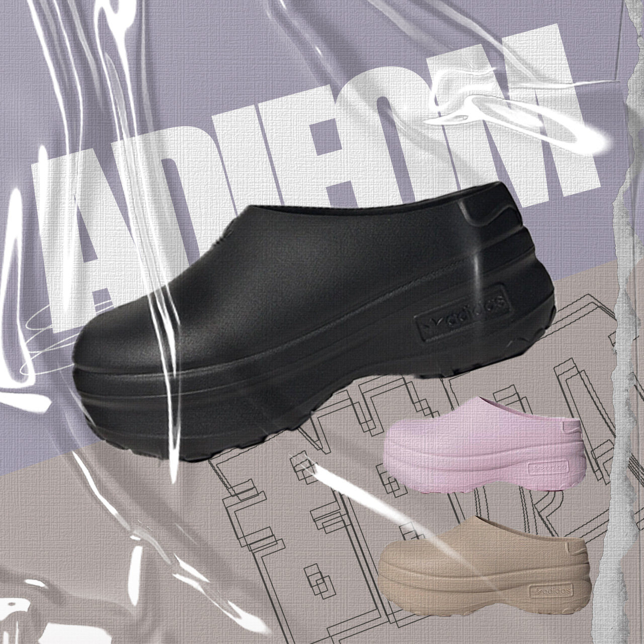 adidas新款潮流运动凉鞋洞洞鞋