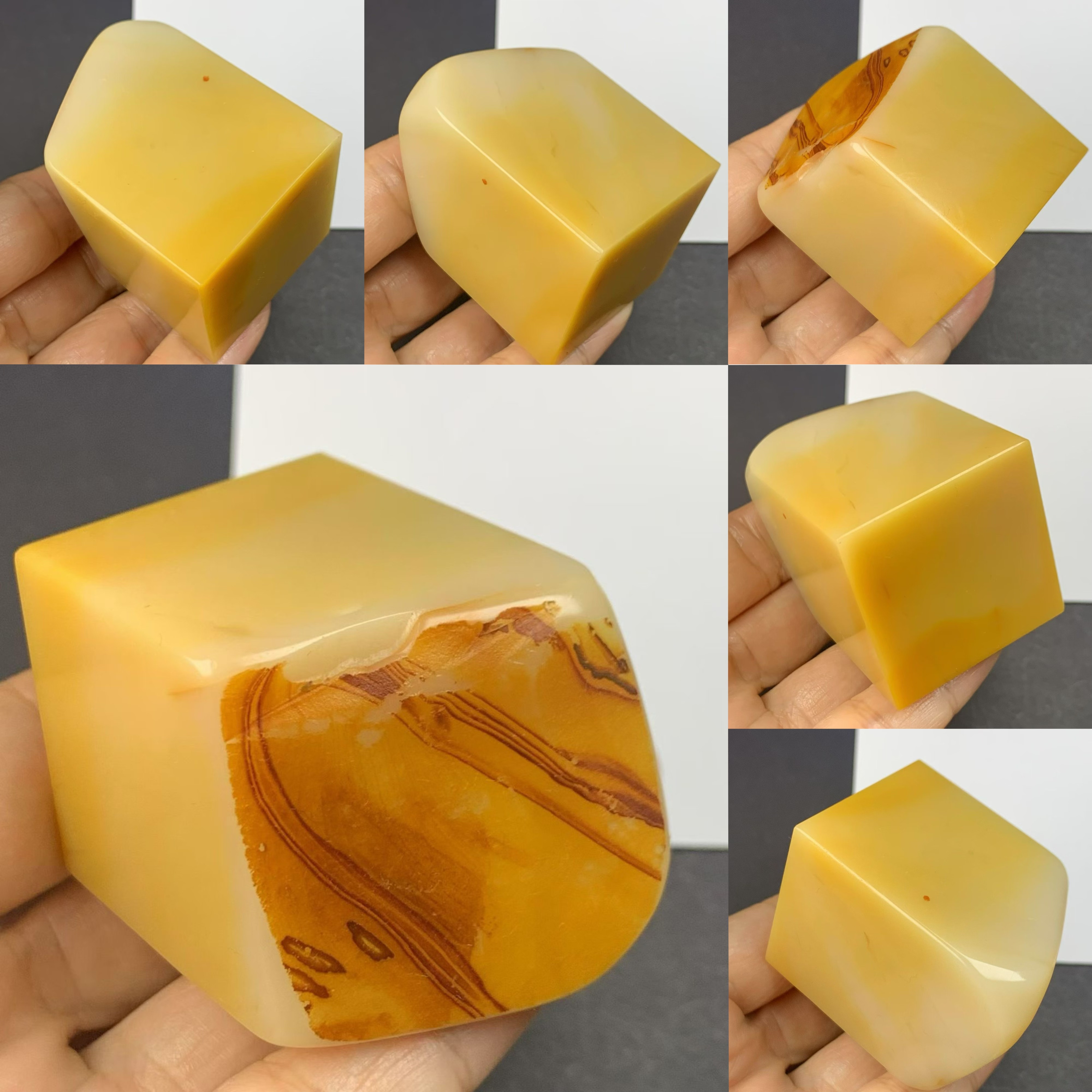 老挝石北部黄料素章方章天然手工篆刻印章石料书法闲章一图一拍