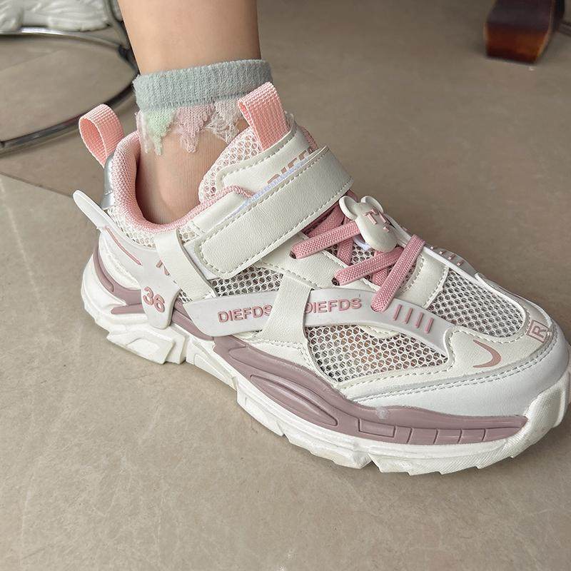 2025年春新款运动鞋男女童超轻软底防滑时尚鞋透气双网面鞋百达款