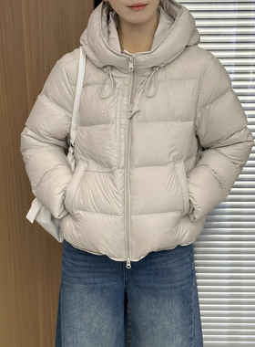 泡芙连帽羽绒服女2025冬季新款宽松小个子90白鸭绒时尚洋气面包服