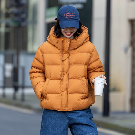 90白鸭绒连帽常规羽绒服锦纶保暖