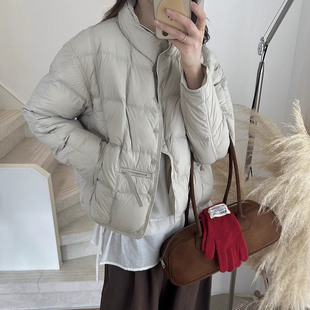 韩系立领短款羽绒服女冬季2025新款时尚保暖设计感洋气面包服外套