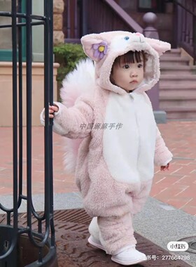 原创LinaBell 玲娜贝儿儿童宝宝冬季保暖连体衣大尾巴小狐狸COS